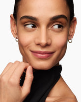 Petite Pavé Huggie Hoop Earrings in 18K Yellow Gold with Diamonds, 14mm